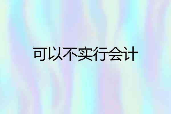 可以不实行会计