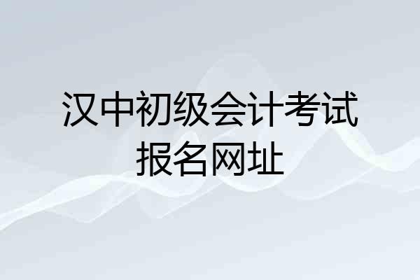 汉中初级会计考试报名网址