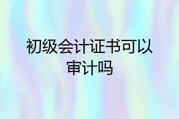 初级会计证书可以审计吗