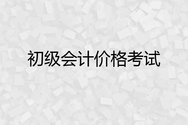 初级会计价格考试