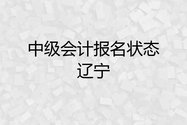 中级会计报名状态辽宁