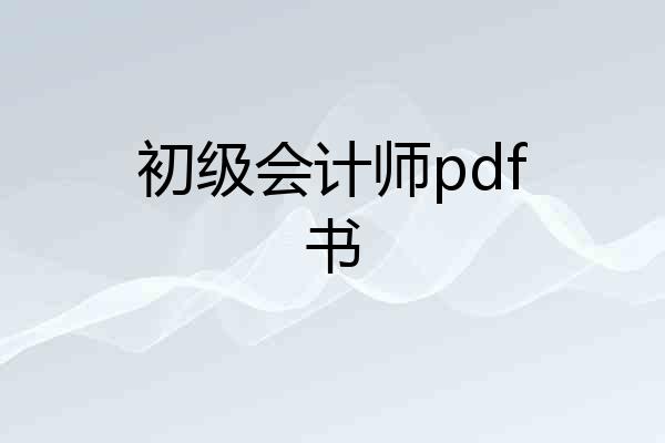 初级会计师pdf书