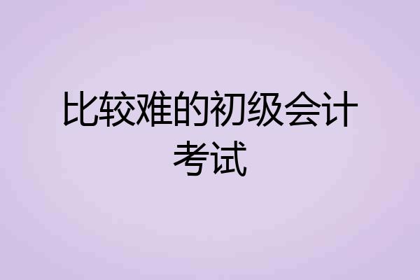 比较难的初级会计考试