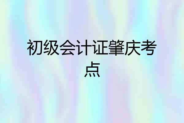初级会计证肇庆考点