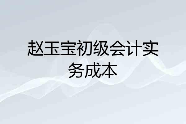 赵玉宝初级会计实务成本