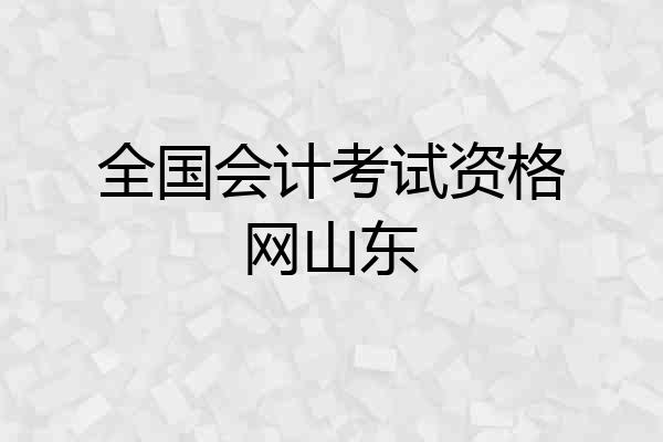 全国会计考试资格网山东