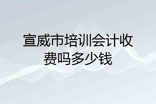 宣威市培训会计收费吗多少钱