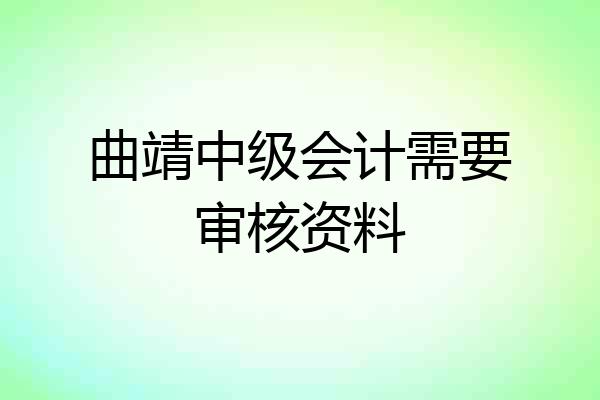 曲靖中级会计需要审核资料