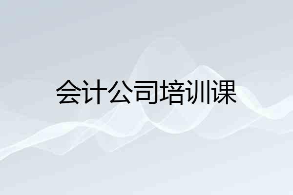 会计公司培训课