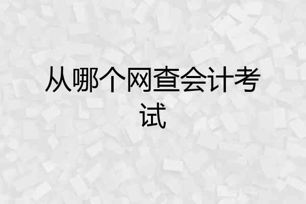 从哪个网查会计考试