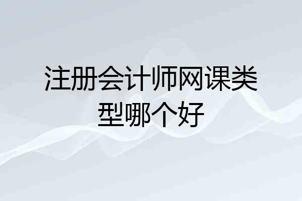 注册会计师网课类型哪个好
