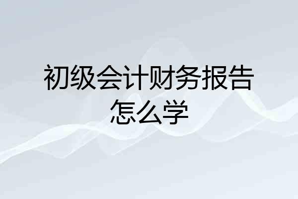 初级会计财务报告怎么学