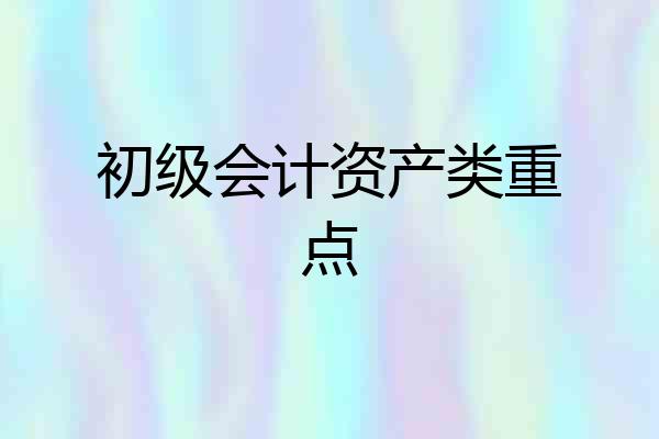 初级会计资产类重点