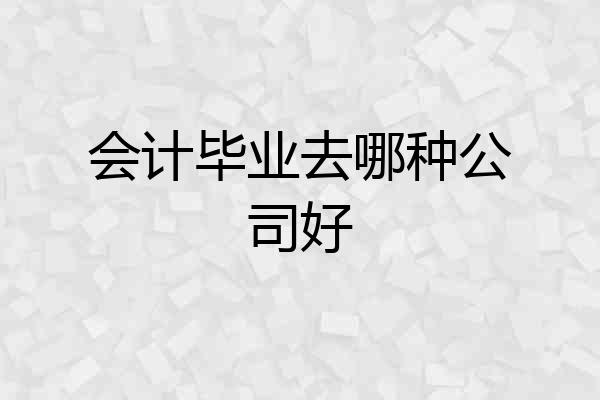 会计毕业去哪种公司好