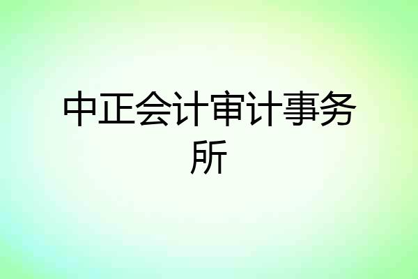 中正会计审计事务所