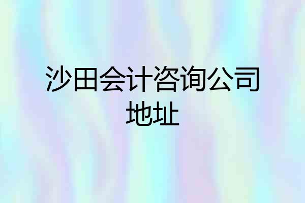 沙田会计咨询公司地址
