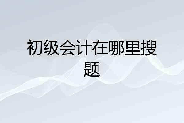 初级会计在哪里搜题