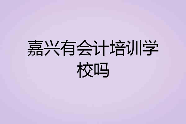 嘉兴有会计培训学校吗