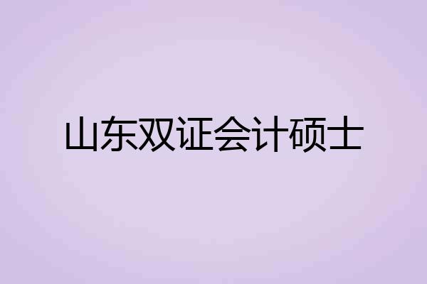 山东双证会计硕士