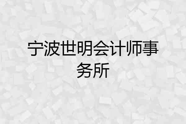 宁波世明会计师事务所