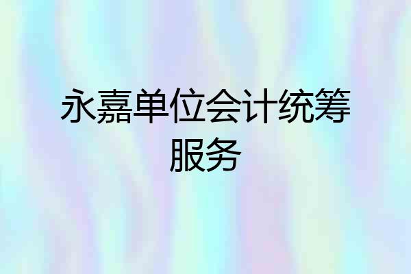 永嘉单位会计统筹服务