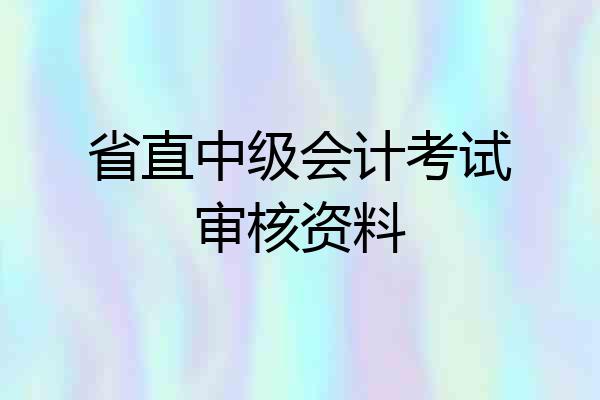 省直中级会计考试审核资料
