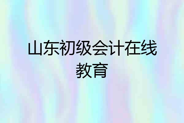 山东初级会计在线教育