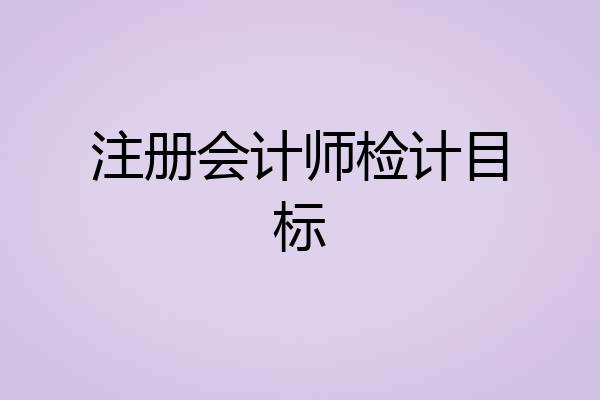 注册会计师检计目标