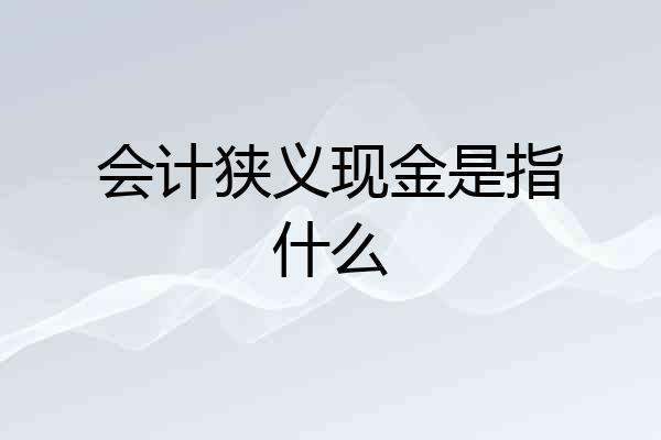 会计狭义现金是指什么