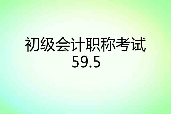 初级会计职称考试59.5