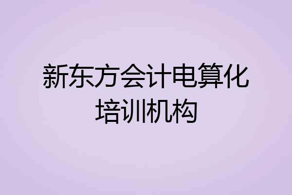 新东方会计电算化培训机构