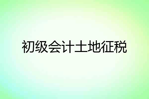 初级会计土地征税