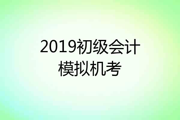 2019初级会计模拟机考