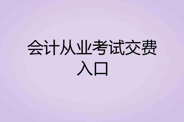 会计从业考试交费入口