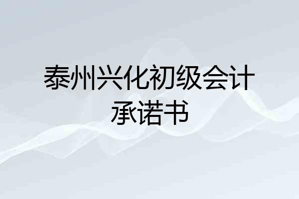 泰州兴化初级会计承诺书