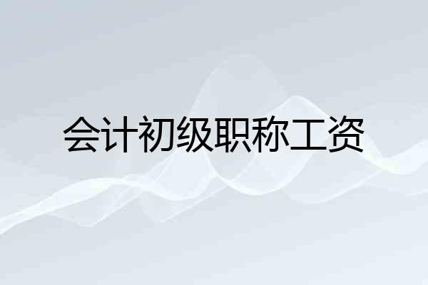 会计初级职称工资