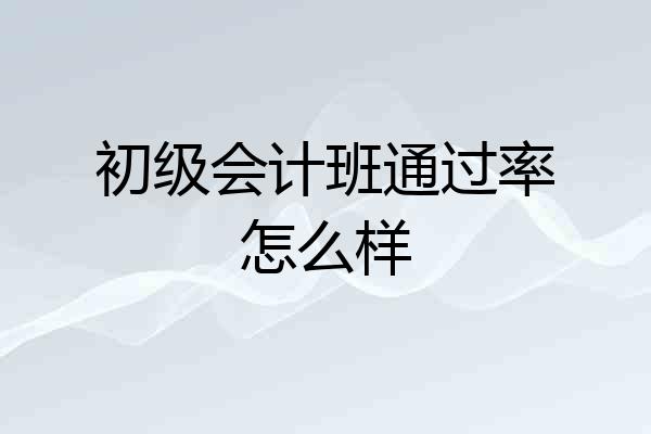初级会计班通过率怎么样