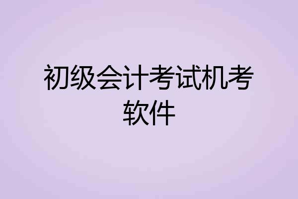 初级会计考试机考软件