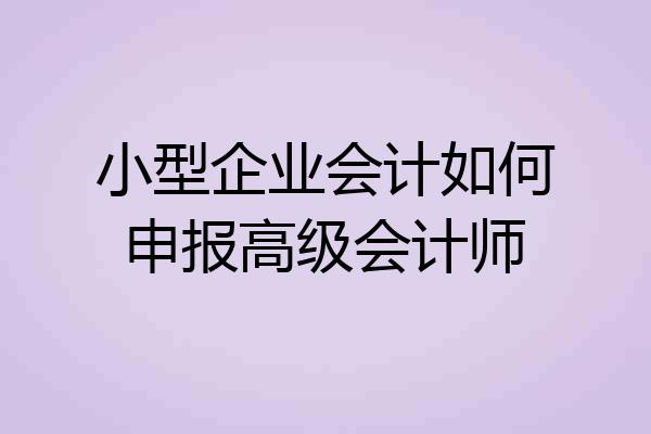 小型企业会计如何申报高级会计师