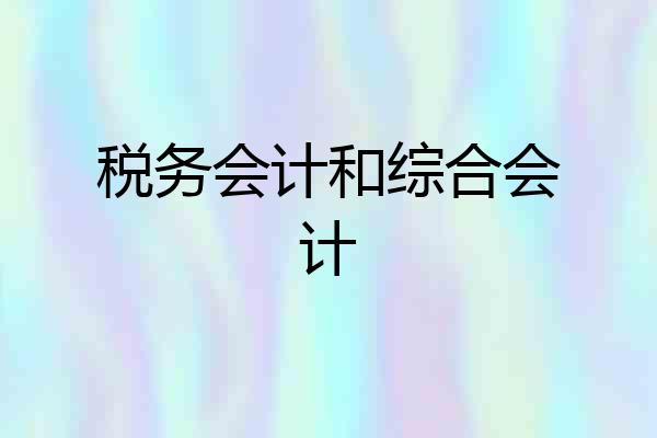 税务会计和综合会计