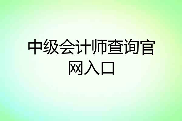 中级会计师查询官网入口
