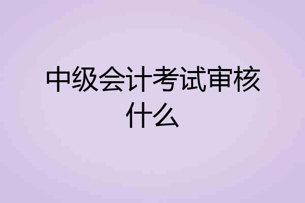 中级会计考试审核什么