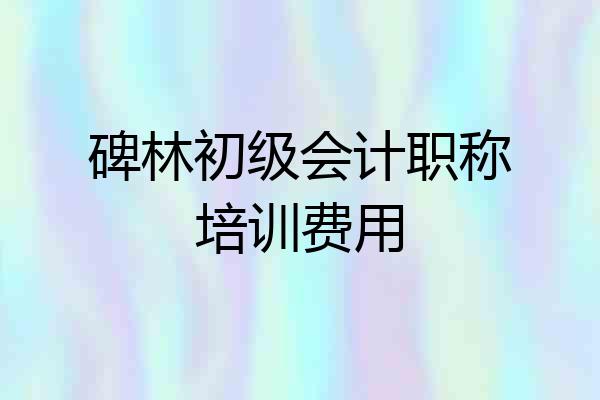 碑林初级会计职称培训费用