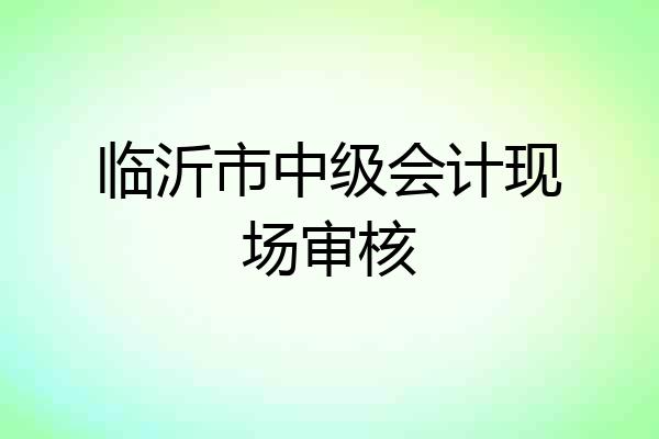 临沂市中级会计现场审核