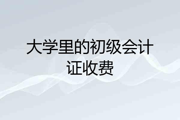 大学里的初级会计证收费