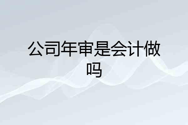 公司年审是会计做吗