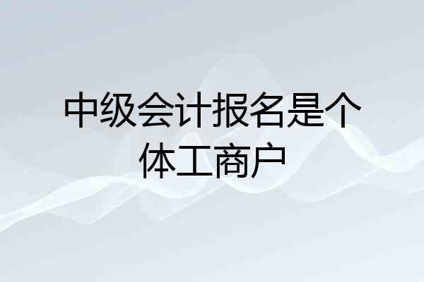中级会计报名是个体工商户