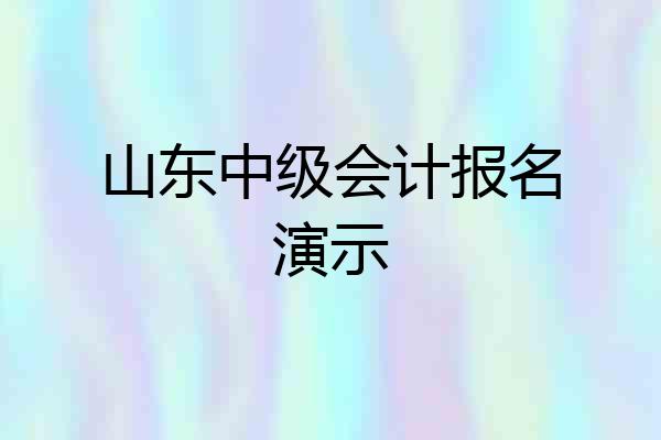 山东中级会计报名演示