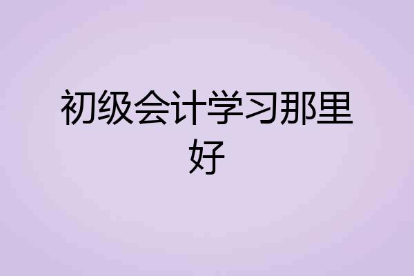 初级会计学习那里好