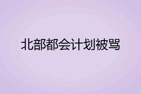 北部都会计划被骂